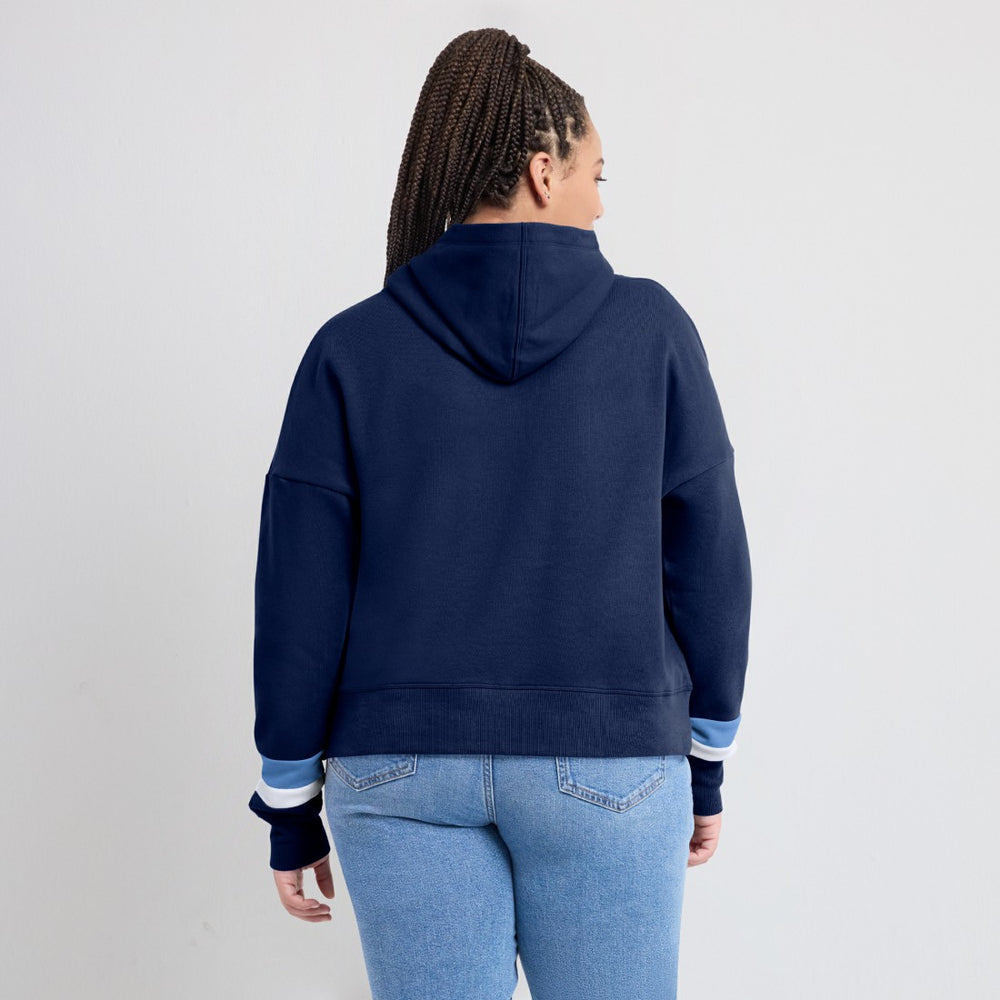 Tennessee Titans Women's Over Under Pullover Hoodie - Navy sale