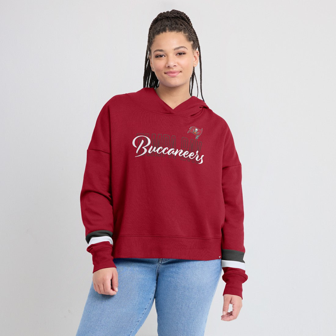 Tampa Bay Buccaneers Women's Over Under Pullover Hoodie - Red for sale