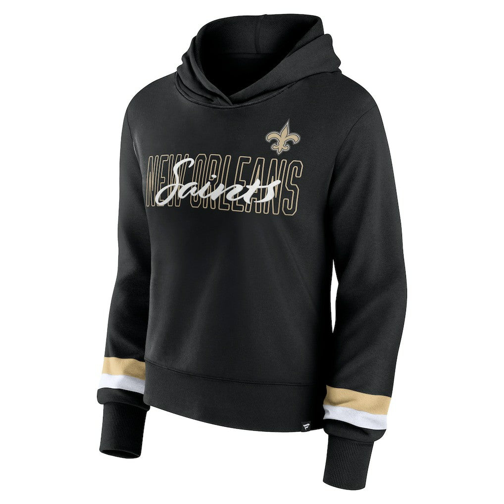 New Orleans Saints Women's Over Under Pullover Hoodie - Black discount