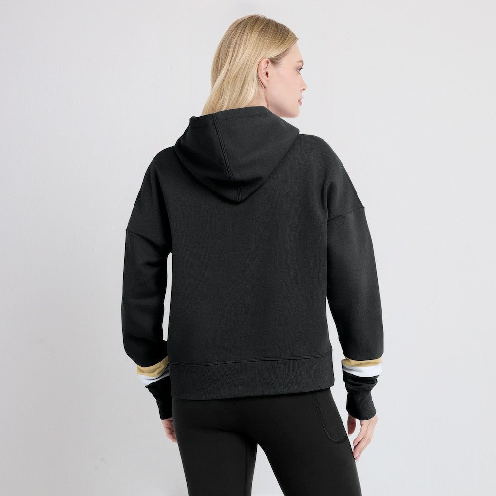 New Orleans Saints Women's Over Under Pullover Hoodie - Black discount