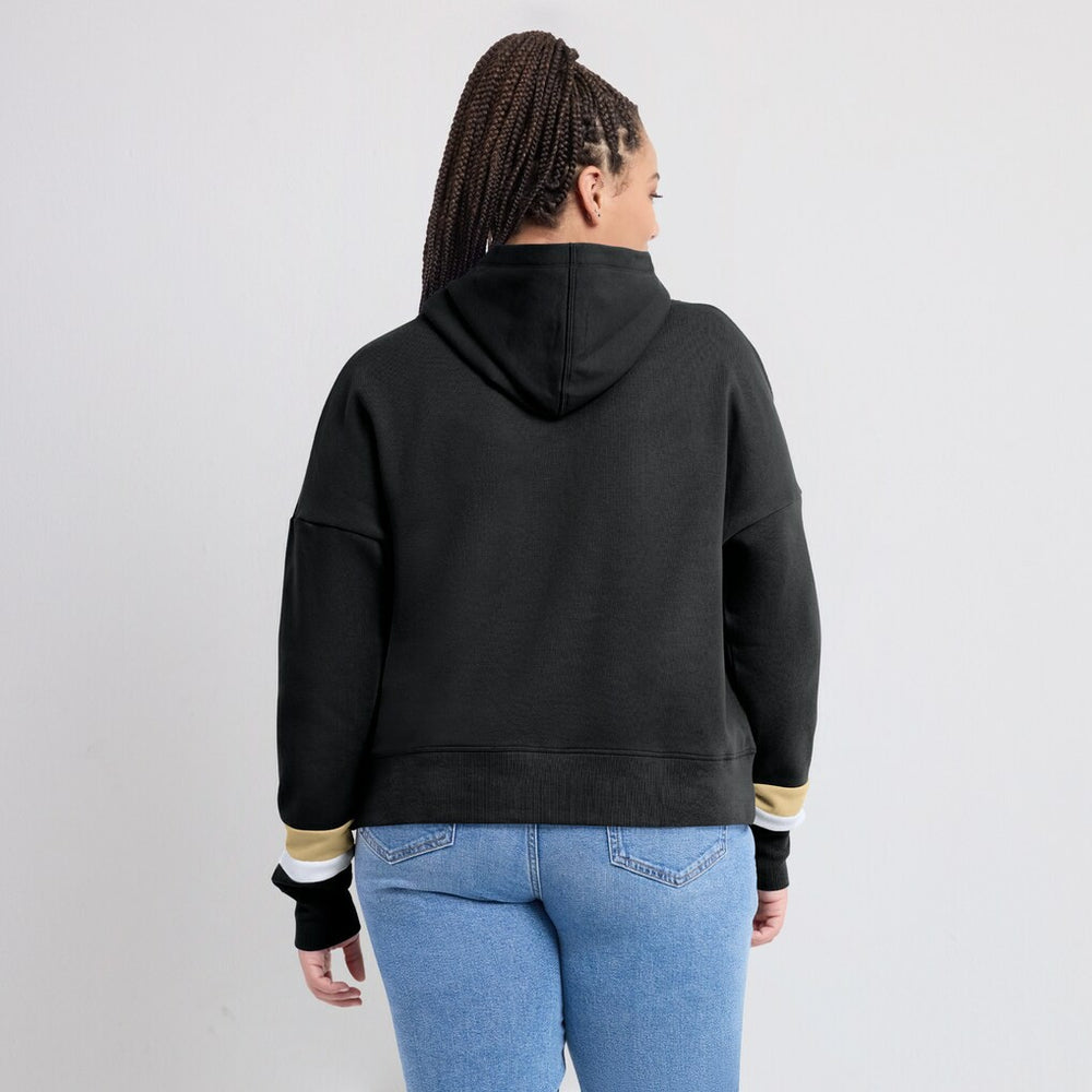 New Orleans Saints Women's Over Under Pullover Hoodie - Black discount