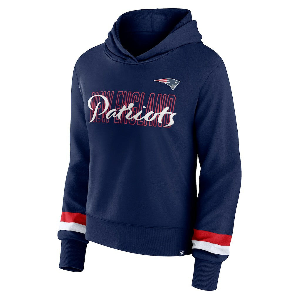 New England Patriots Women's Over Under Pullover Hoodie - Navy sale