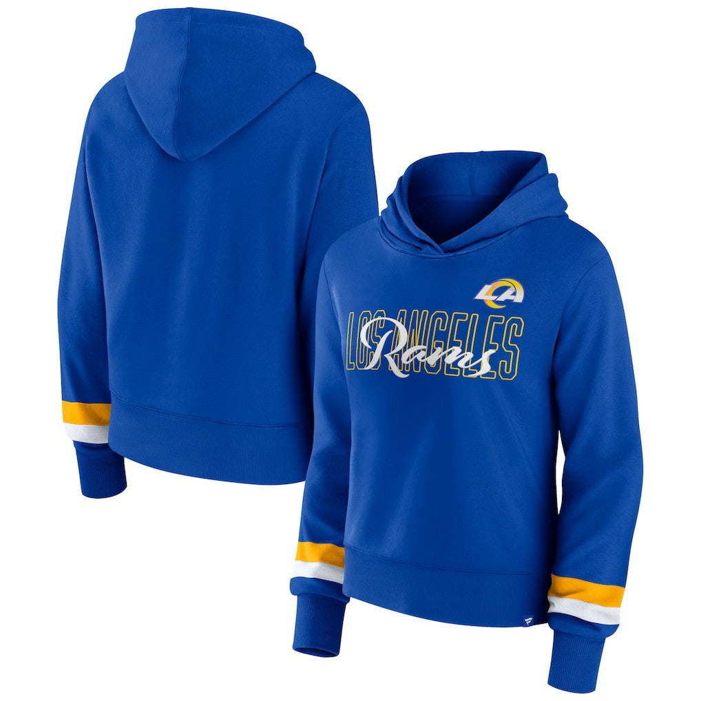 Los Angeles Rams Women's Over Under Pullover Hoodie - Royal cheap