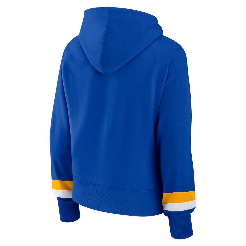 Los Angeles Rams Women's Over Under Pullover Hoodie - Royal cheap