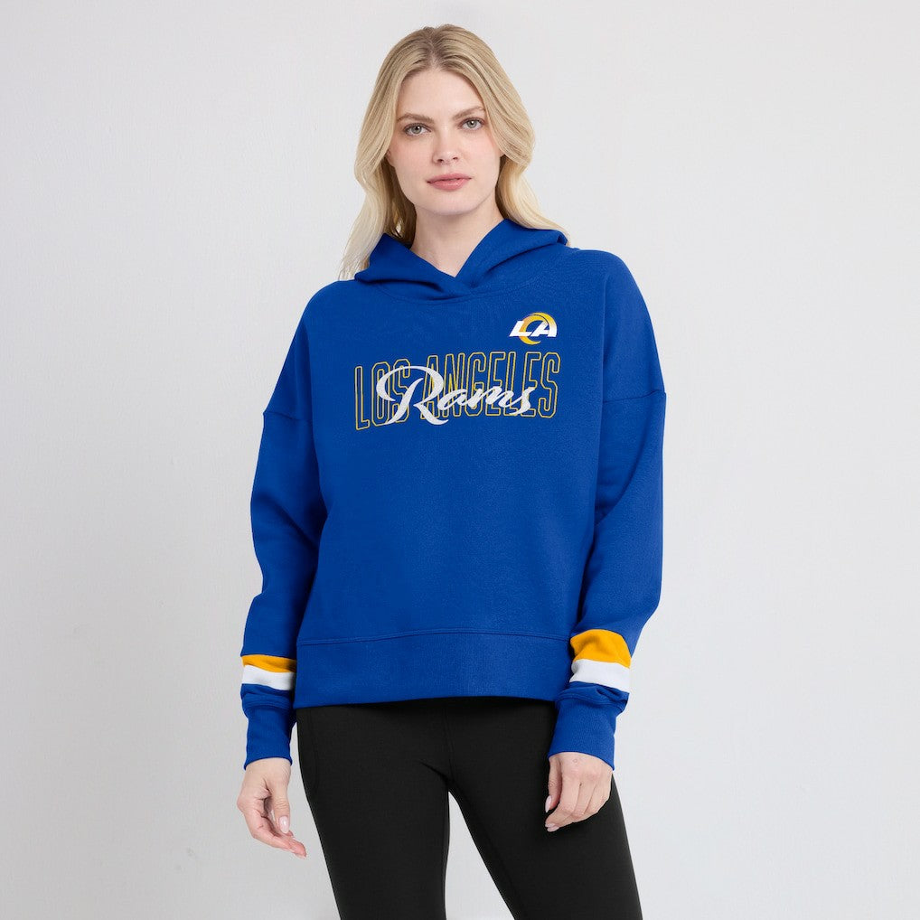 Los Angeles Rams Women's Over Under Pullover Hoodie - Royal cheap