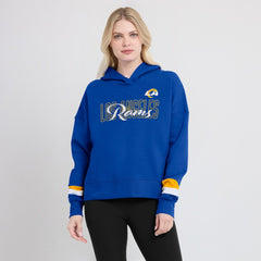 Los Angeles Rams Women's Over Under Pullover Hoodie - Royal cheap