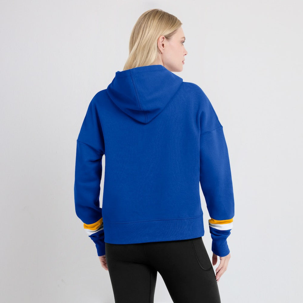 Los Angeles Rams Women's Over Under Pullover Hoodie - Royal cheap