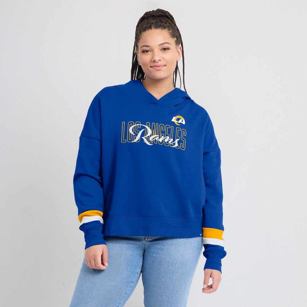 Los Angeles Rams Women's Over Under Pullover Hoodie - Royal cheap