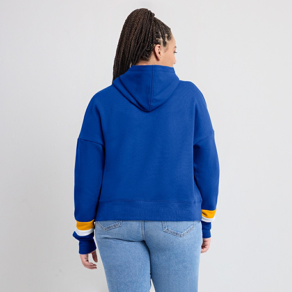 Los Angeles Rams Women's Over Under Pullover Hoodie - Royal cheap