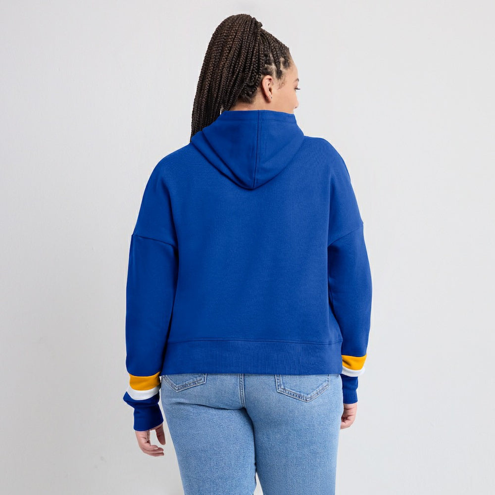 Los Angeles Rams Women's Over Under Pullover Hoodie - Royal cheap
