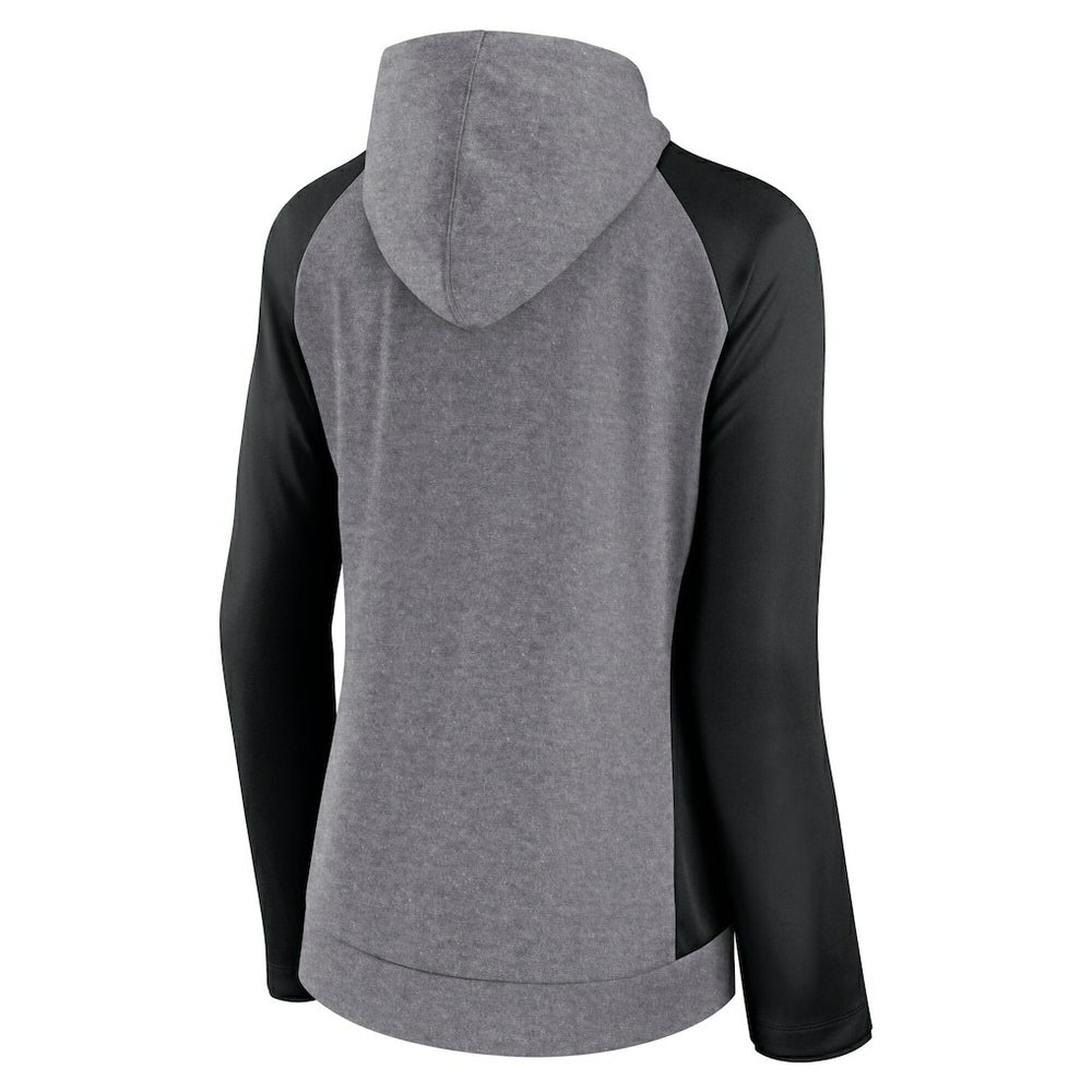 Carolina Panthers Women's Blind Side Lightweight Full-Zip Hoodie - Heather Gray/College Black sale