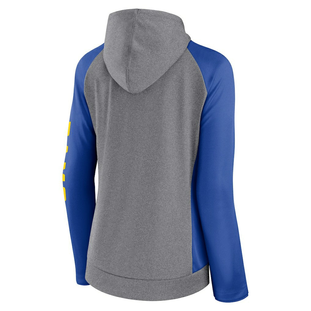 Los Angeles Rams Women's Blind Side Lightweight Full-Zip Hoodie - Heather Gray/College Royal outlet