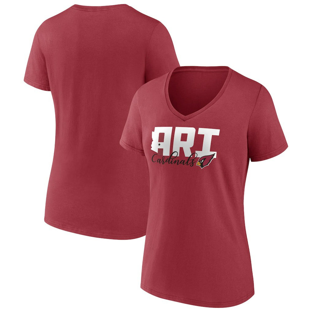 Arizona Cardinals Women's Back Home Again V-Neck T-Shirt - Cardinal sale