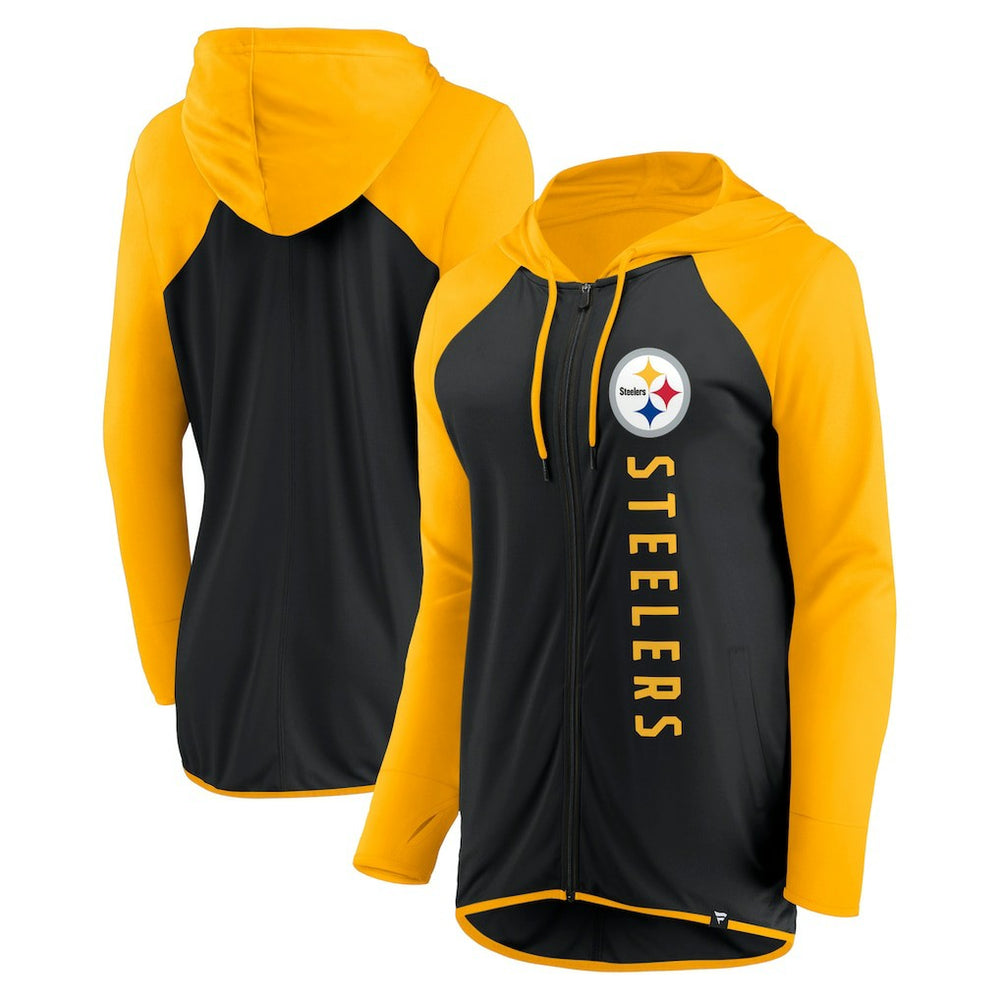 Pittsburgh Steelers Women's Forever Fan Full-Zip Hoodie - Black/Gold cheap
