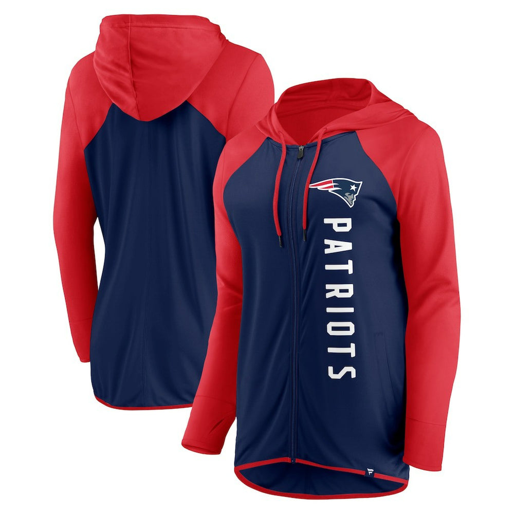 New England Patriots Women's Forever Fan Full-Zip Hoodie - Navy/Red discount