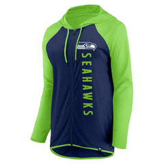 Seattle Seahawks Women's Forever Fan Full-Zip Hoodie - College Navy/Neon Green for sale