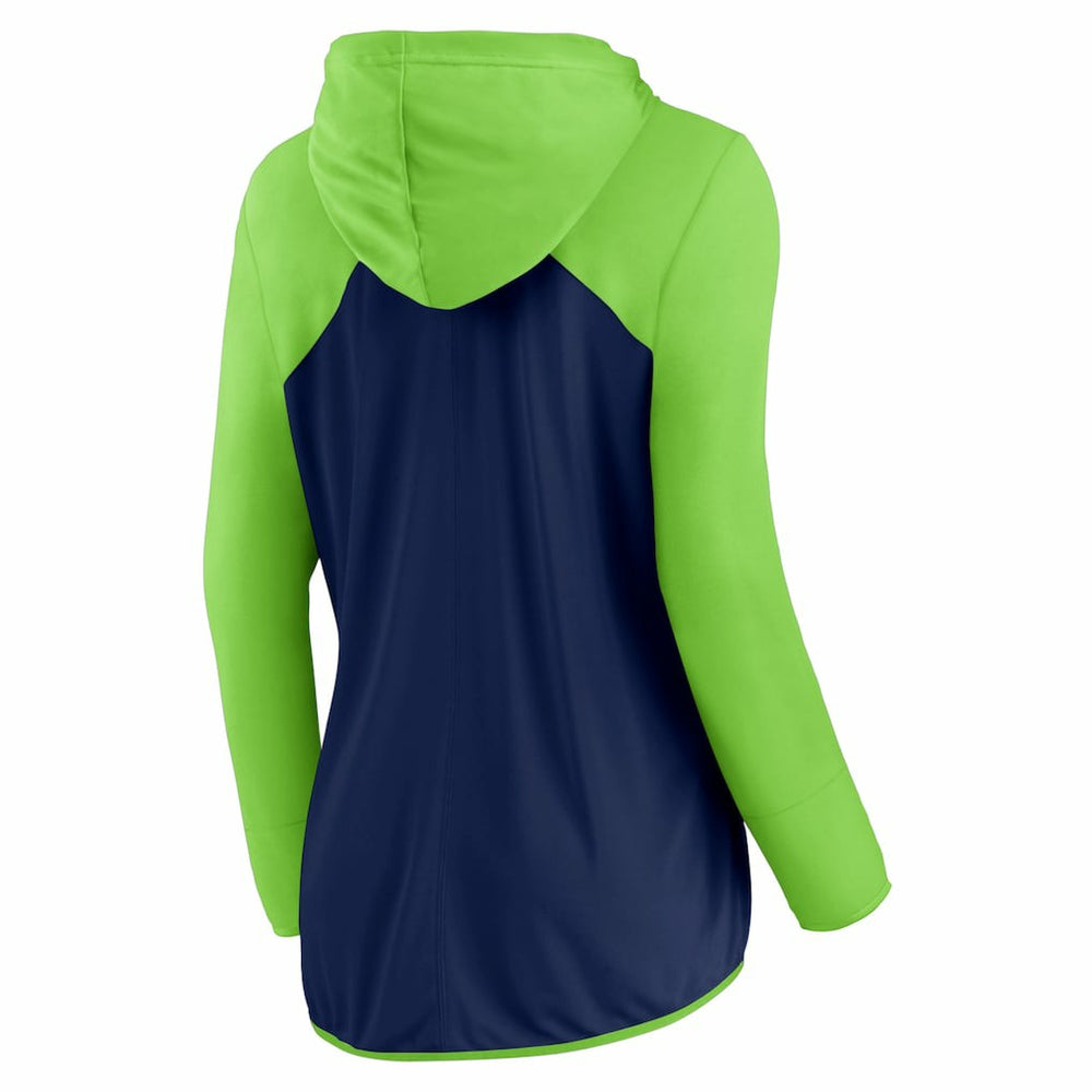 Seattle Seahawks Women's Forever Fan Full-Zip Hoodie - College Navy/Neon Green for sale