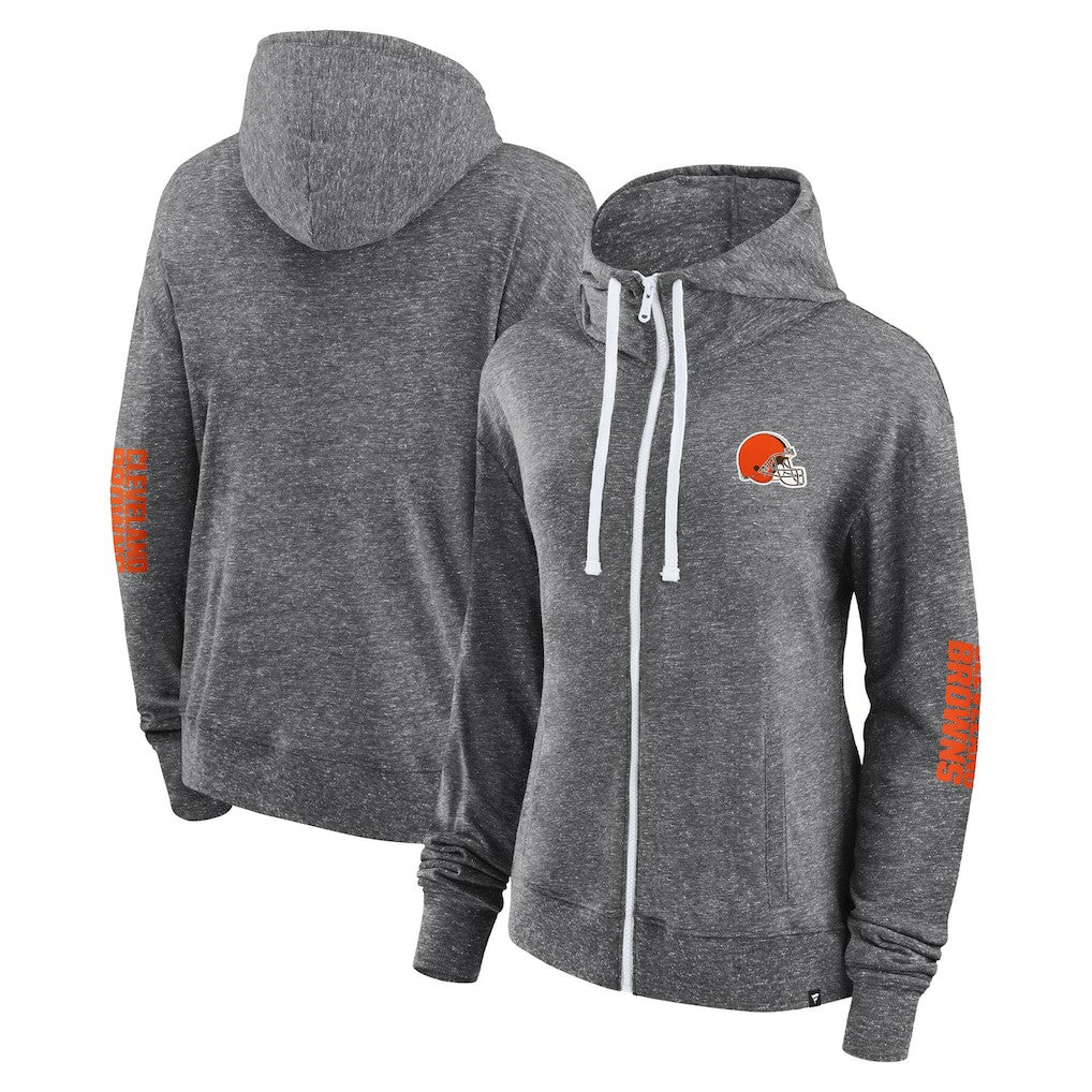 Cleveland Browns Women's Opening Coin Flip Lightweight Full-Zip Hoodie - Heather Charcoal cheap