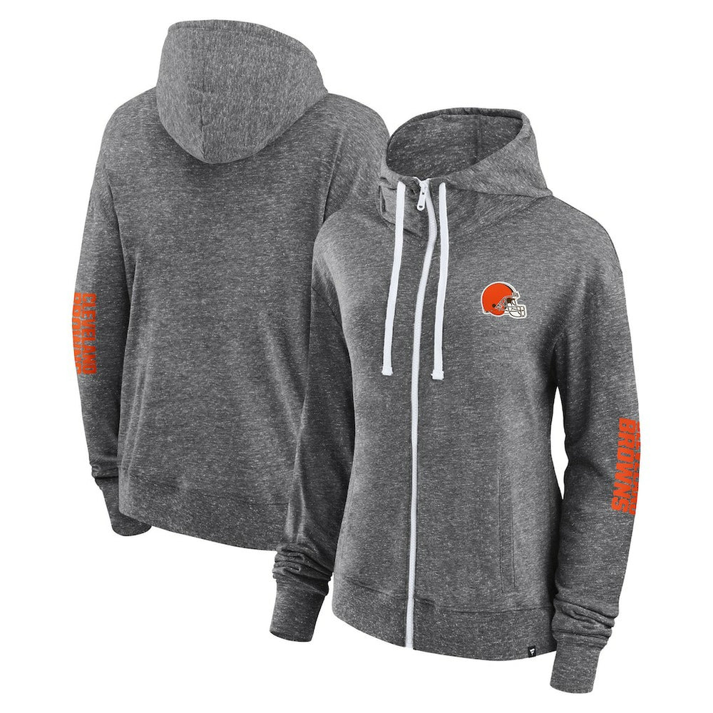 Cleveland Browns Women's Opening Coin Flip Lightweight Full-Zip Hoodie - Heather Charcoal cheap