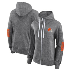 Cleveland Browns Women's Opening Coin Flip Lightweight Full-Zip Hoodie - Heather Charcoal cheap