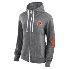 Cleveland Browns Women's Opening Coin Flip Lightweight Full-Zip Hoodie - Heather Charcoal cheap