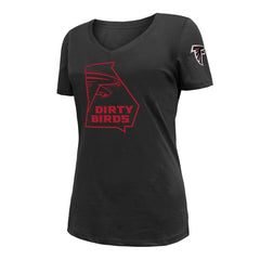 Atlanta Falcons New Era Women's Dirty Birds Kickoff V-Neck T-Shirt - Black outlet