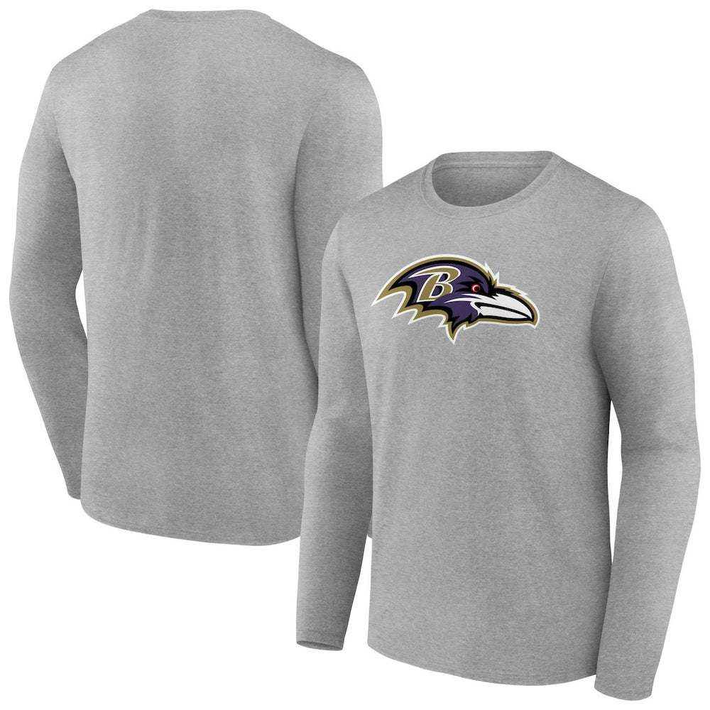 Baltimore Ravens Primary Team Logo Long Sleeve T-Shirt - Heather Gray online