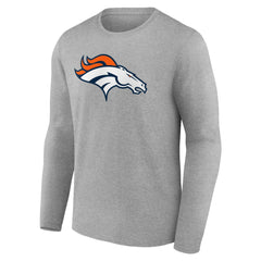 Denver Broncos Primary Team Logo Long Sleeve T-Shirt - Heather Gray outlet
