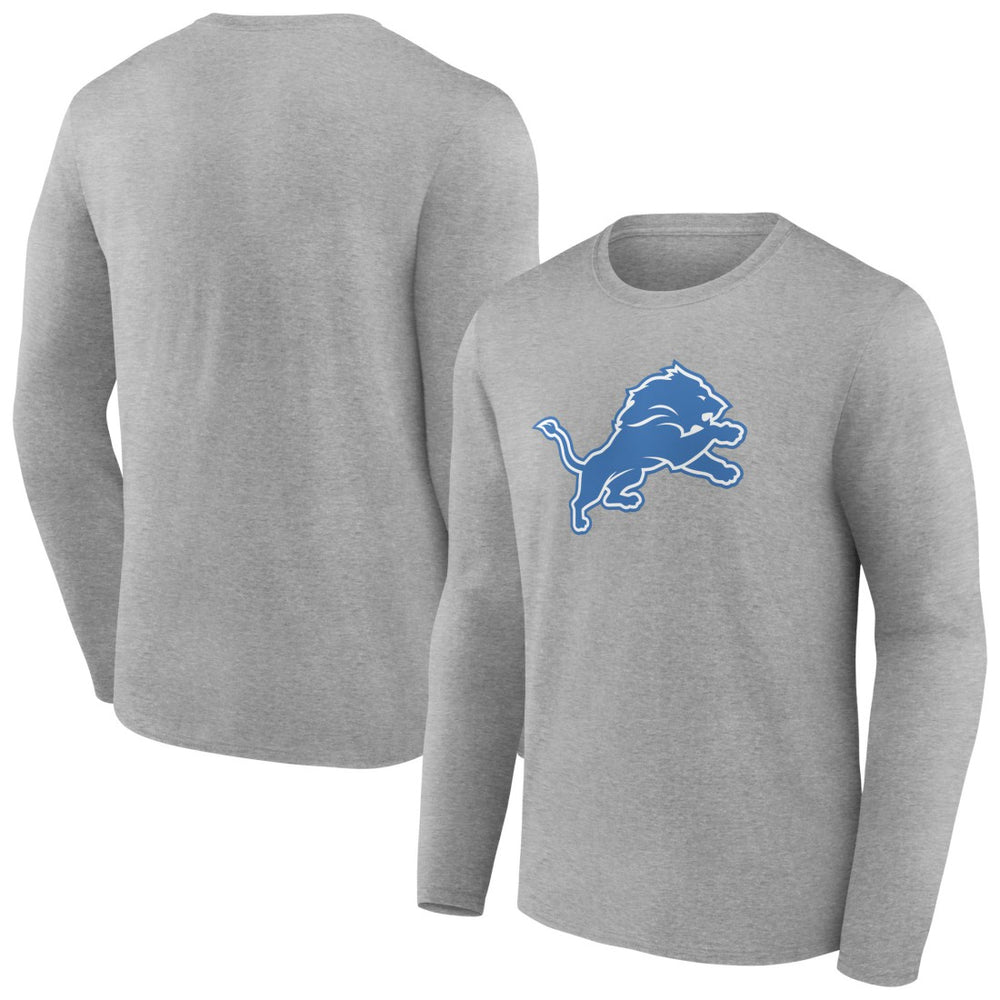 Detroit Lions Primary Team Logo Long Sleeve T-Shirt - Heather Gray for sale
