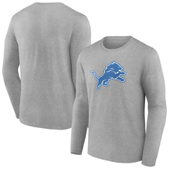 Detroit Lions Primary Team Logo Long Sleeve T-Shirt - Heather Gray for sale