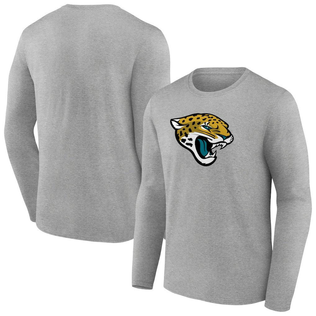 Jacksonville Jaguars Primary Team Logo Long Sleeve T-Shirt - Heather Gray outlet