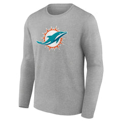 Miami Dolphins Primary Team Logo Long Sleeve T-Shirt - Heather Gray outlet