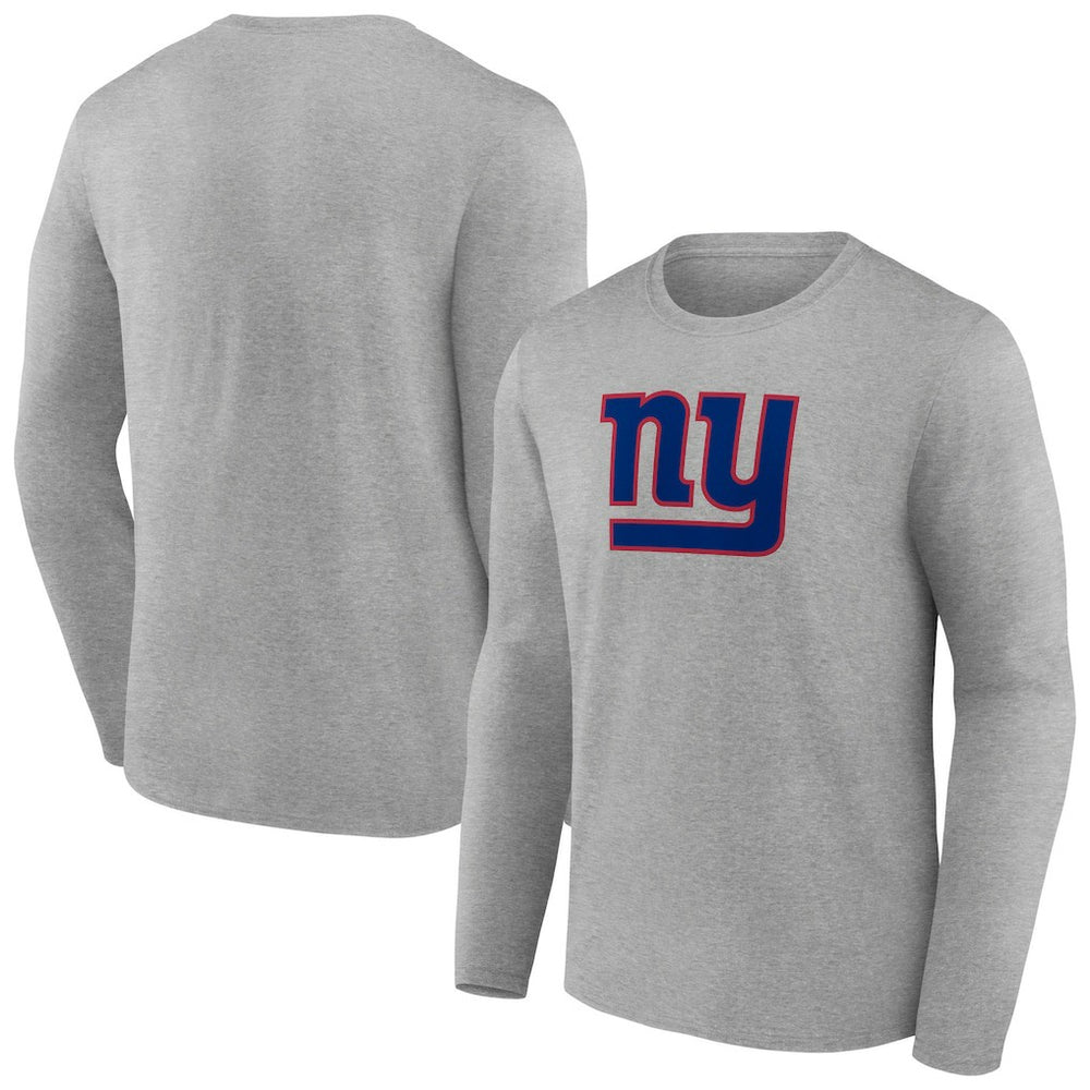 New York Giants Primary Team Logo Long Sleeve T-Shirt - Heather Gray discount