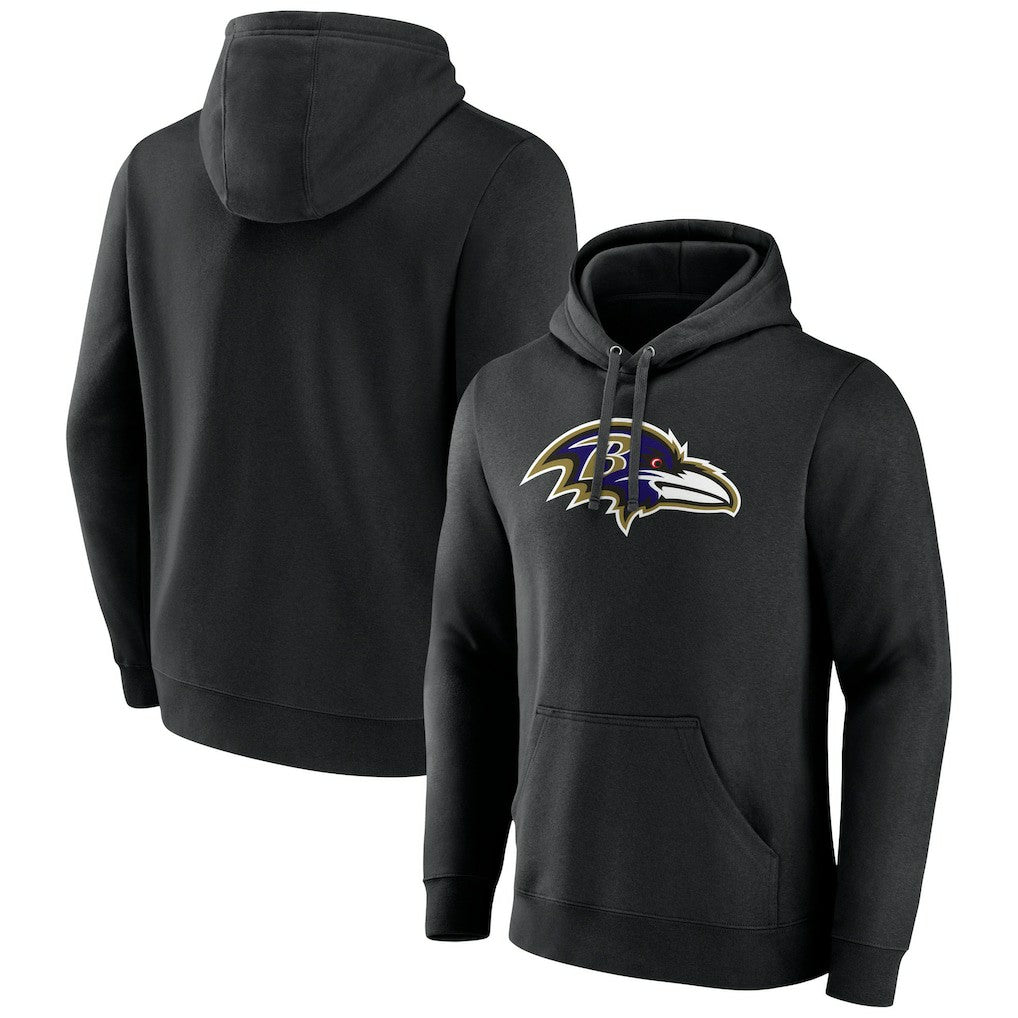 Baltimore Ravens Primary Team Logo Fitted Pullover Hoodie - Black on sale