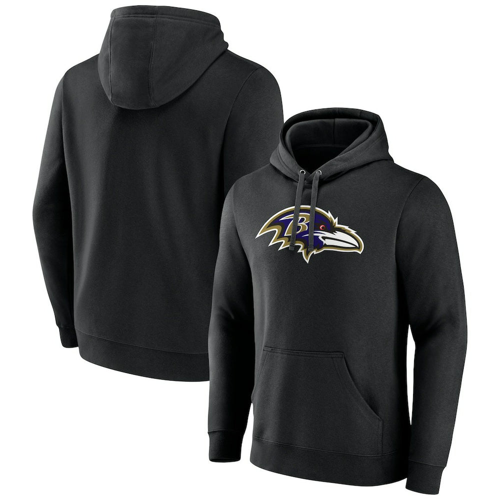 Baltimore Ravens Primary Team Logo Fitted Pullover Hoodie - Black on sale