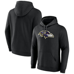 Baltimore Ravens Primary Team Logo Fitted Pullover Hoodie - Black on sale