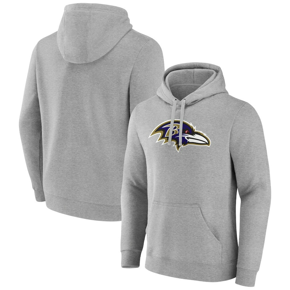 Baltimore Ravens Primary Team Logo Fitted Pullover Hoodie - Heather Gray outlet