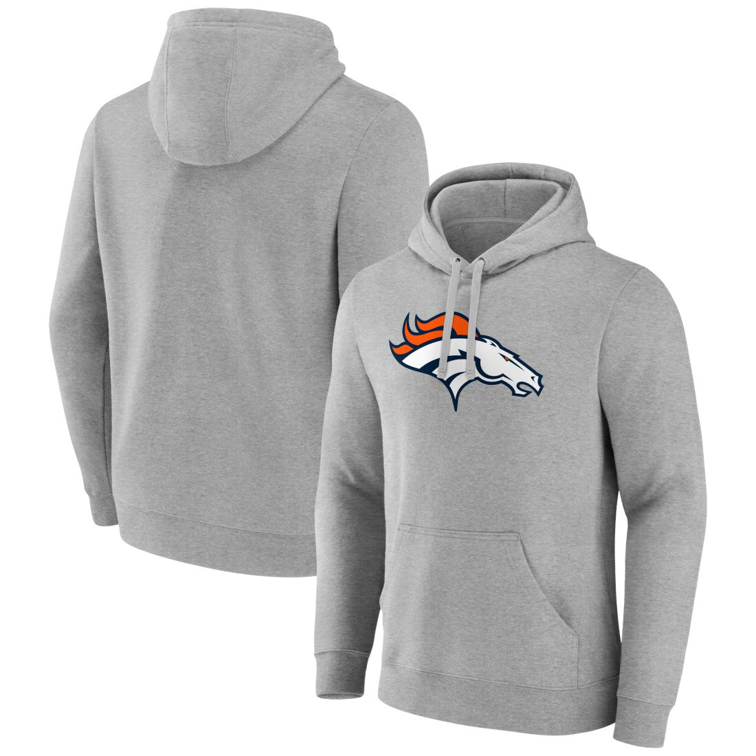 Denver Broncos Primary Team Logo Fitted Pullover Hoodie - Heather Gray sale