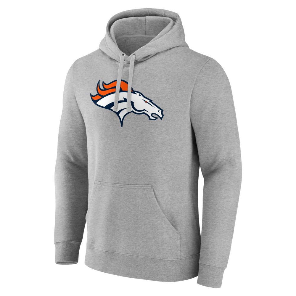 Denver Broncos Primary Team Logo Fitted Pullover Hoodie - Heather Gray sale