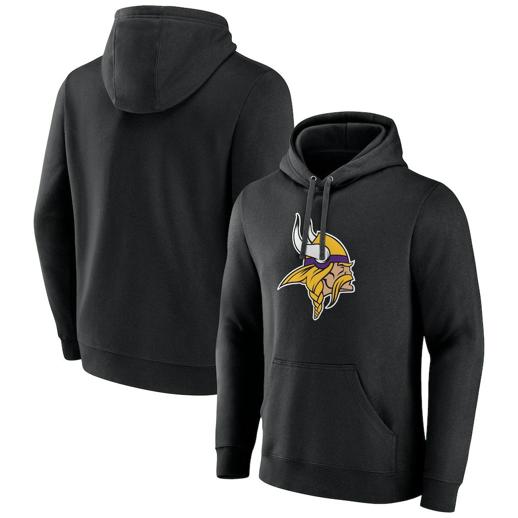 Minnesota Vikings Primary Team Logo Fitted Pullover Hoodie - Black for sale