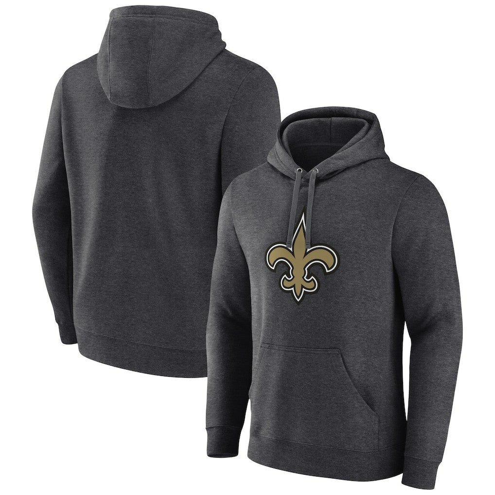 New Orleans Saints Primary Team Logo Fitted Pullover Hoodie - Charcoal discount