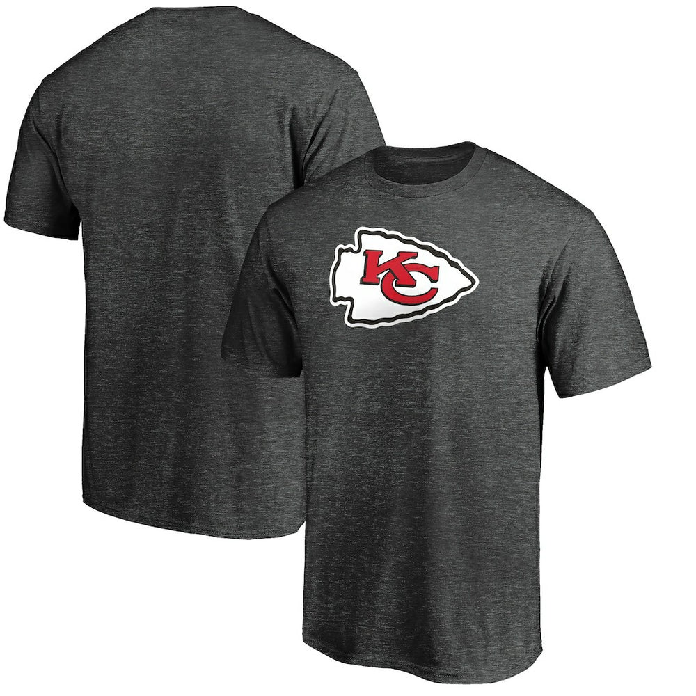 Kansas City Chiefs Primary Logo T-Shirt - Heather Charcoal discount