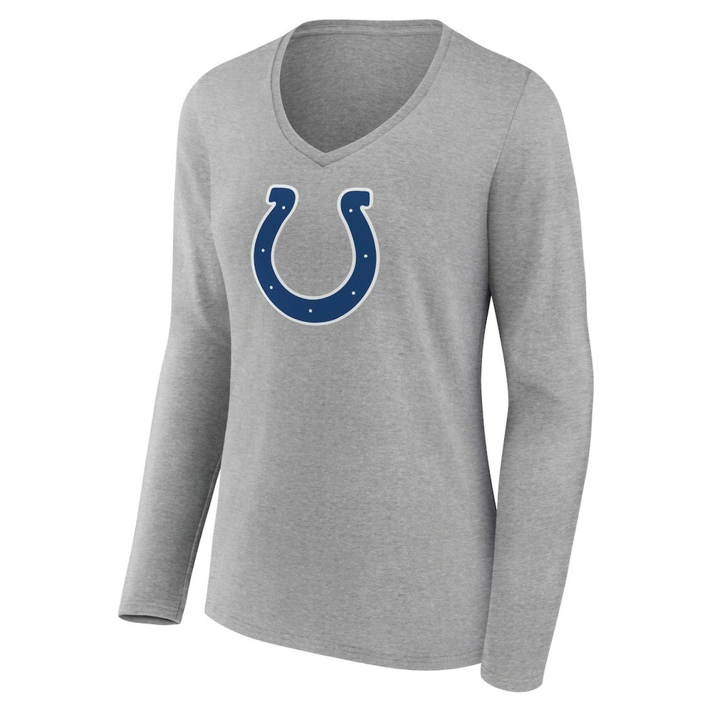 Indianapolis Colts Women's Primary Team Logo Long Sleeve V-Neck T-Shirt - Heather Gray cheap