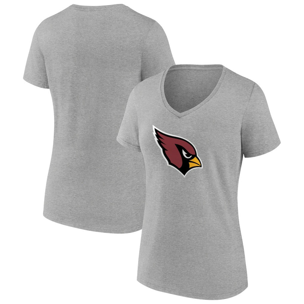Arizona Cardinals Women's Primary Logo V-Neck T-Shirt - Heather Gray cheap