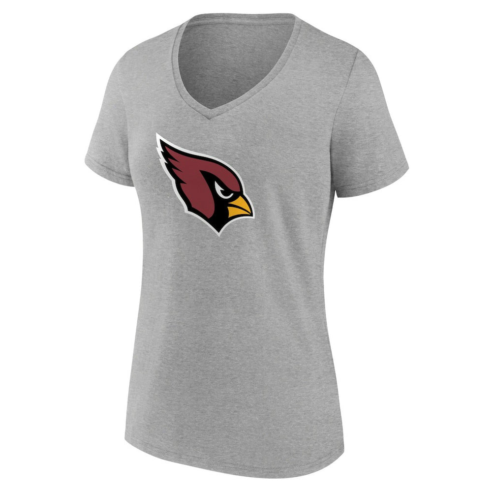 Arizona Cardinals Women's Primary Logo V-Neck T-Shirt - Heather Gray cheap