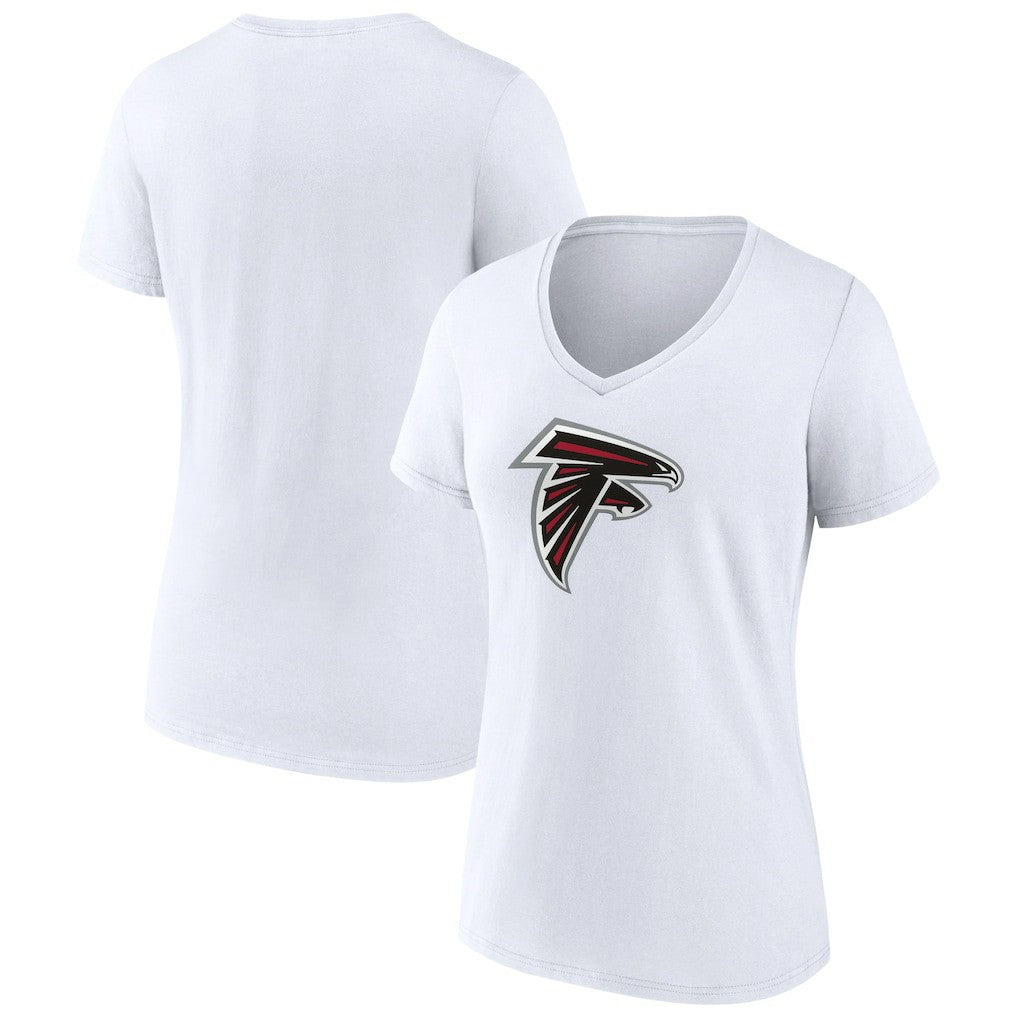 Atlanta Falcons Women's Primary Team Logo V-Neck T-Shirt - White discount