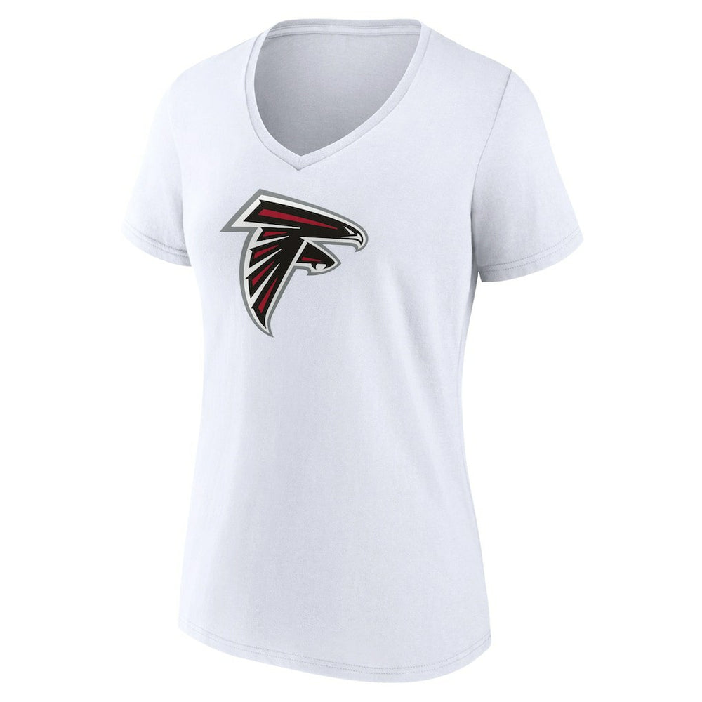 Atlanta Falcons Women's Primary Team Logo V-Neck T-Shirt - White discount