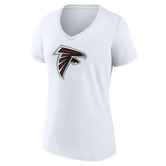 Atlanta Falcons Women's Primary Team Logo V-Neck T-Shirt - White discount
