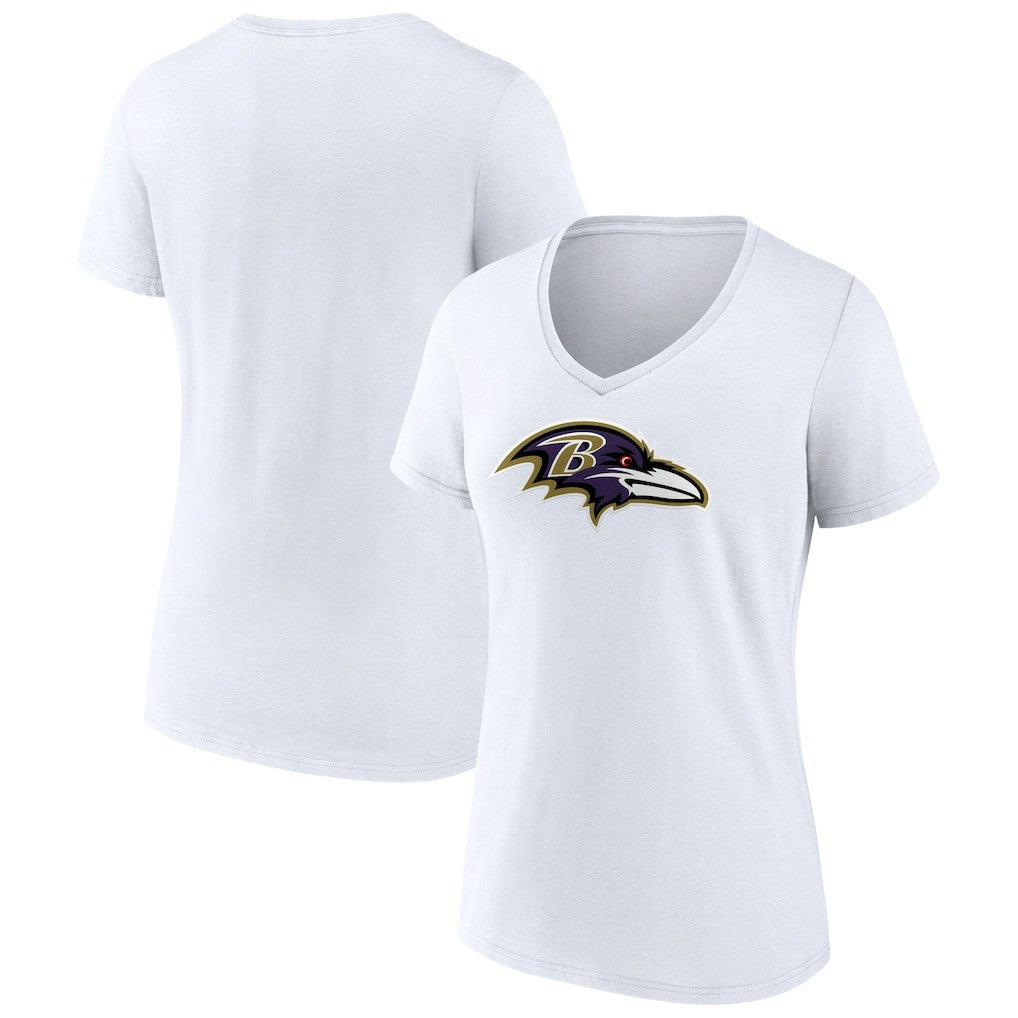 Baltimore Ravens Women's Primary Team Logo V-Neck T-Shirt - White sale