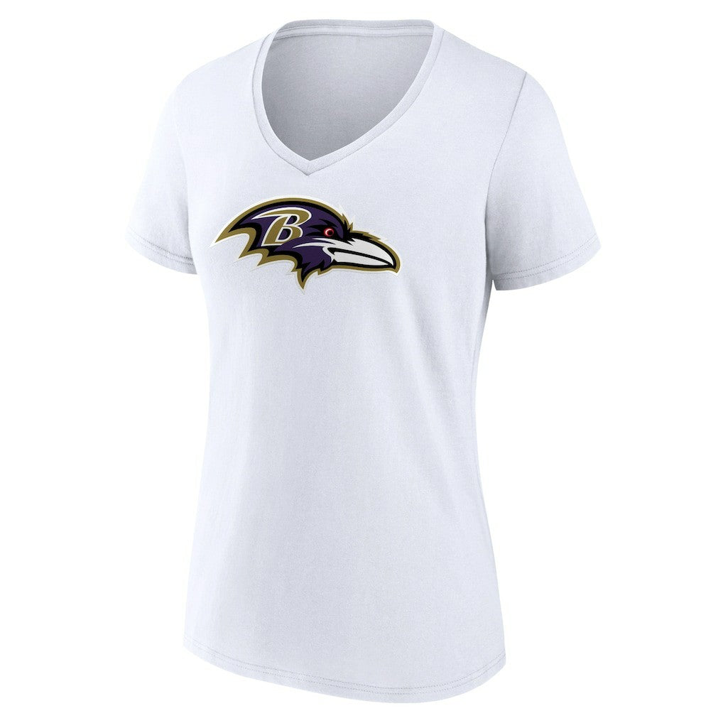 Baltimore Ravens Women's Primary Team Logo V-Neck T-Shirt - White sale